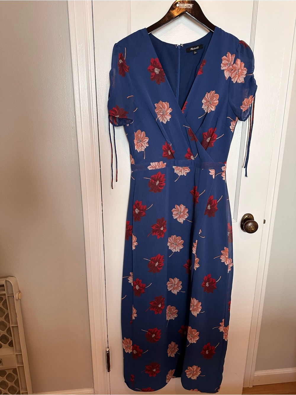 Madewell Blue Floral V-Neck Dress, 6